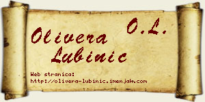 Olivera Lubinić vizit kartica